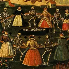 Taniec śmierci, danse macabre, gdzie szkielety porywają ludzi do ostatniego tańca. W kręgu życia i śmierci, wszyscy tańczą razem.