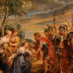 Rebeka, syn Izaaka, spotyka w drodze wojsko.