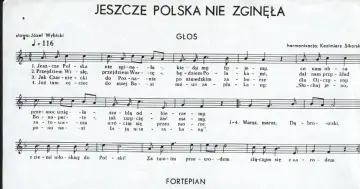 Jeszcze Polska nie zginęła" - nuty pieśni na 3 maja, słowa Józef Wybicki.