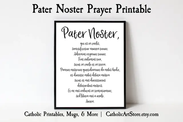 Ramka z tekstem modlitwy Pater Noster po łacinie.